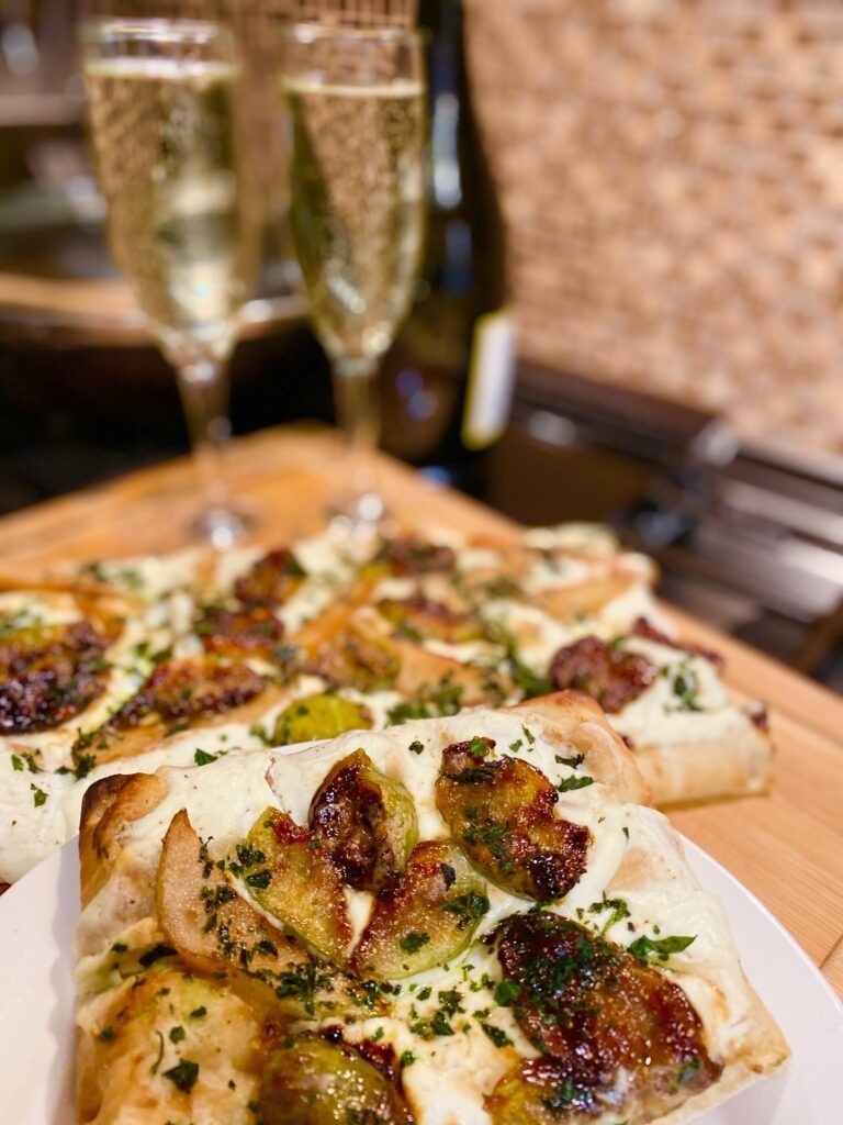 Vegan Pizza with Ricotta Fig and Pear