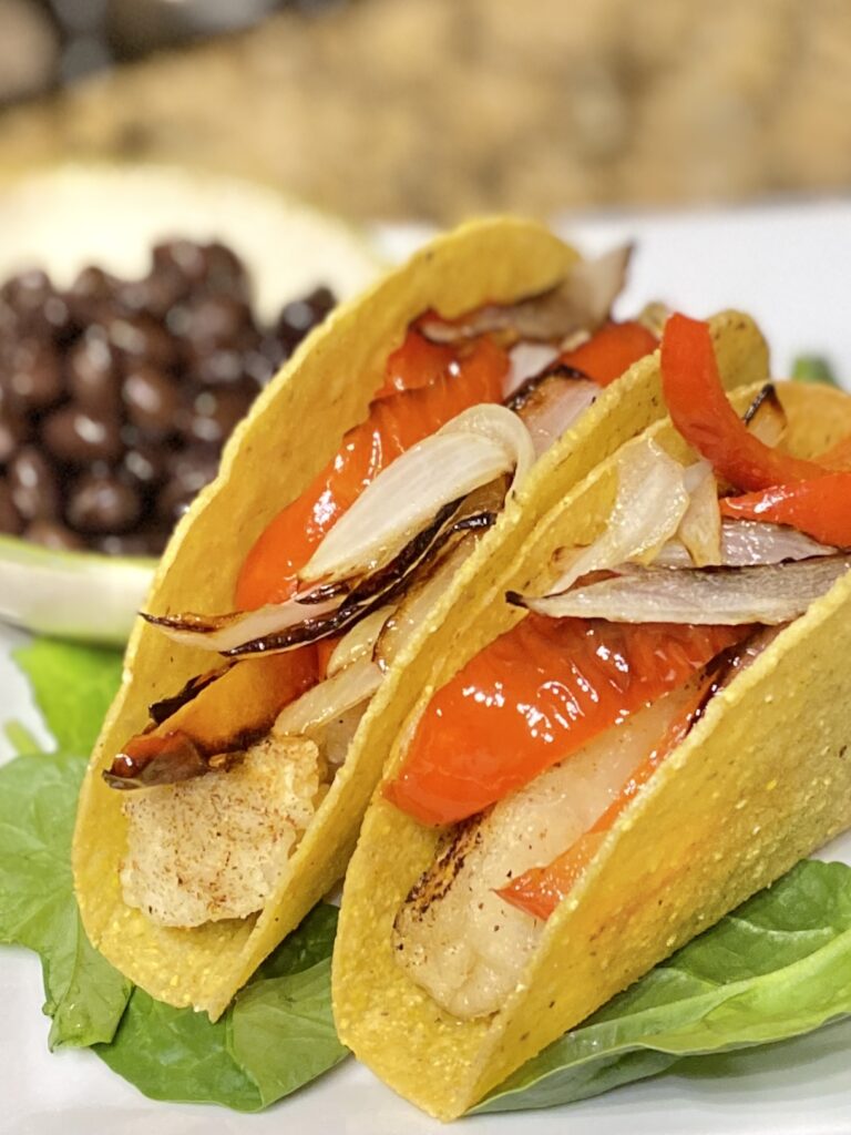 Tofu for Taco Tuesdays with Peppers and Onions