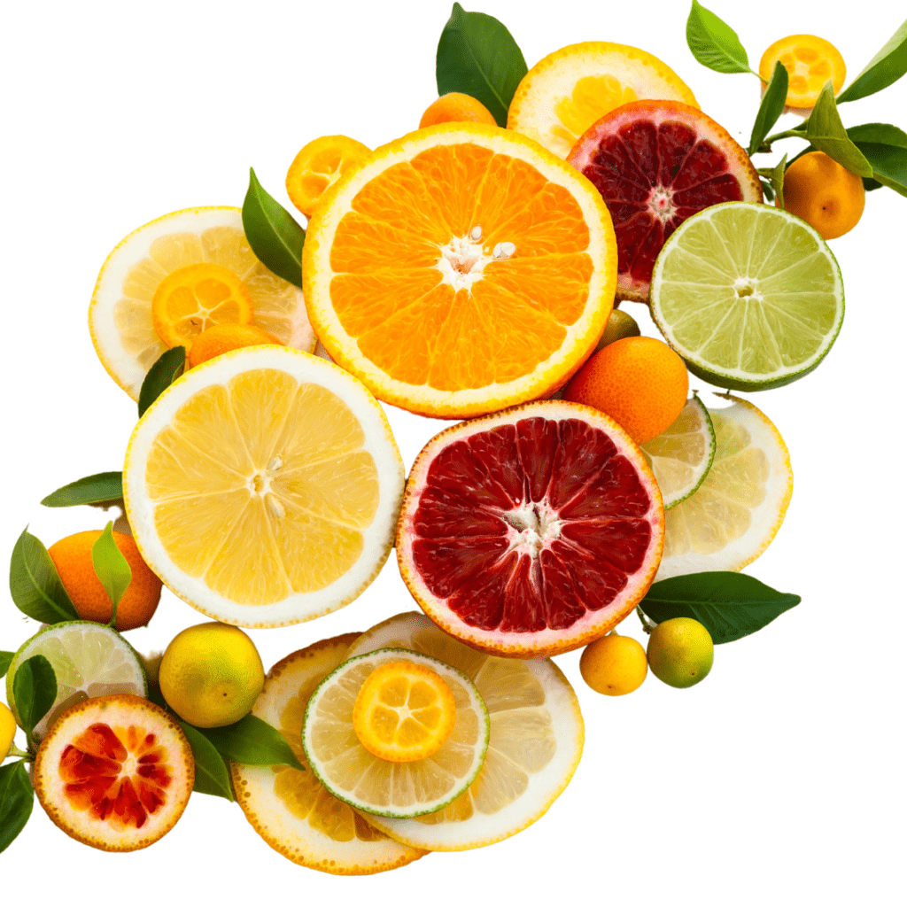 A display of oranges, grapefruits, limes and lemons ready for plant based mocktails